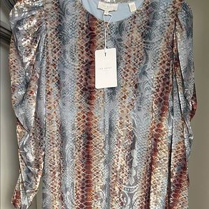 TED BAKER DRESS NEVER WORN!! TAG ATTACHED. SIZE 4 Velvet print of grey and brown